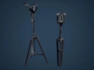 Projector Game Ready tripod with two lights Low-poly 3D model