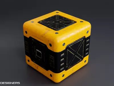 Sci Fi Storage Box Low-poly 3D model