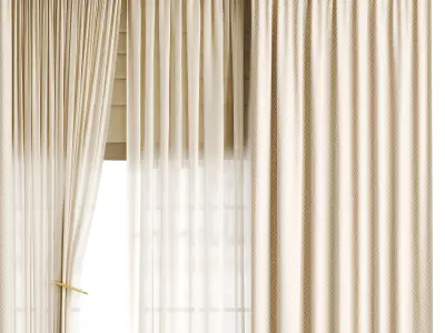 Roman and Cotton Curtain  Low-poly 3D model