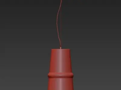 Chandelier pendant light with two bulbs hanging from it 3D model