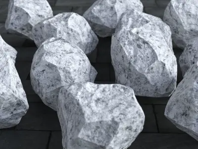 Stone 12 pieces 3 color Low-poly 3D model