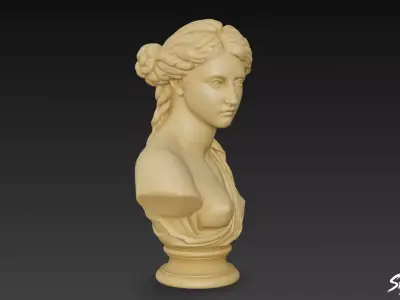 Greek Goddess Aphrodite Bust Low-poly 3D model