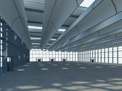 Exhibition Hall 22 interior and exterior 3D model