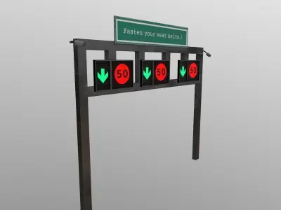  Big Traffic Sign Low-poly 3D model
