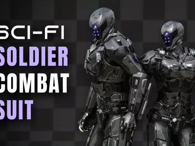 Sci-fi Soldier Combat Suit  Low-poly 3D model