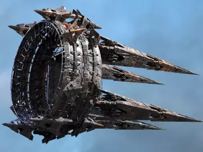 Giant Mech Tech wheel Tower 1 3D model