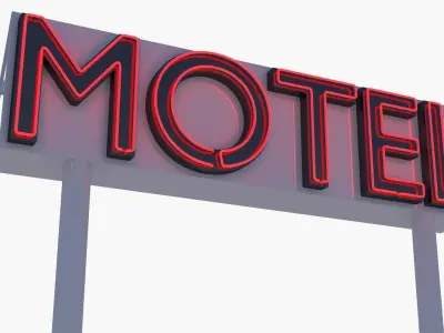 Highway and motel sign 3D Model Pack