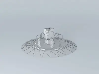 Source fountain in park 3D model