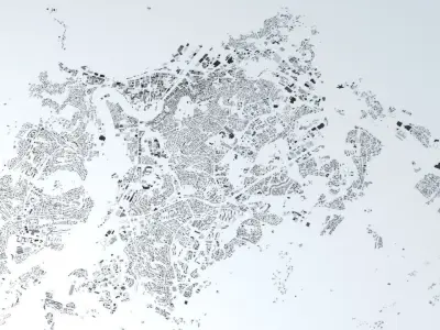 Trondheim Area Streets and Buildings 3D model