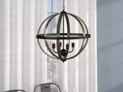 Black Metal and Wood Gateshead Style Globe  3D model