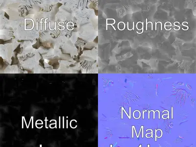 Ancient Stone Giant Sculpture Sitting Low-poly 3D model