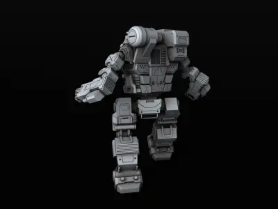 Hunchback humanoid robot 3D print model
