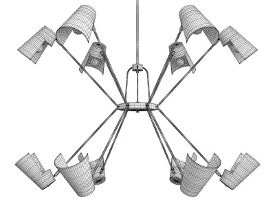 VINTAGE CHANDELIER IN ANTIQUE BRASS 12 ARM Low-poly 3D model