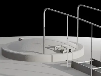 Water tower tank Low-poly 3D model