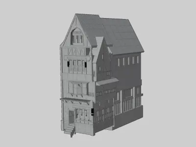 medivial low poly pbr building Low-poly 3D model