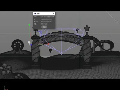 cartoon amusement park 3D model