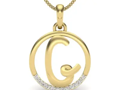 Initial Letter Pendant G 3D print model