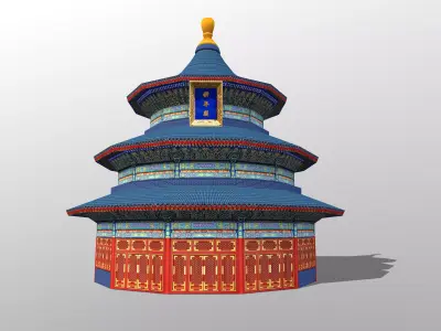 Temple of Heaven for AR-VR-Metaverse-Mix Reality Free low-poly 3D model