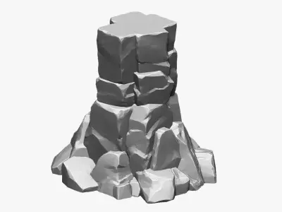 3D model of stone columns Zbrush sculpt 3D model