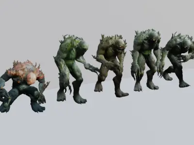 Swamp Monster 3D Model Pack 3D model