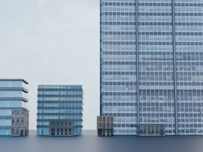 realistic residential and office buildings architecturel 3D model