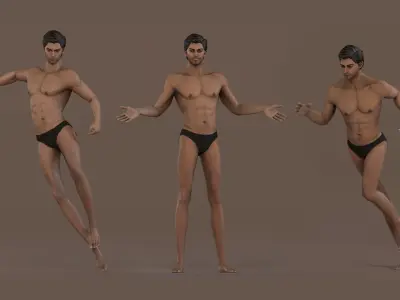 Male Base Rig Low-poly 3D model