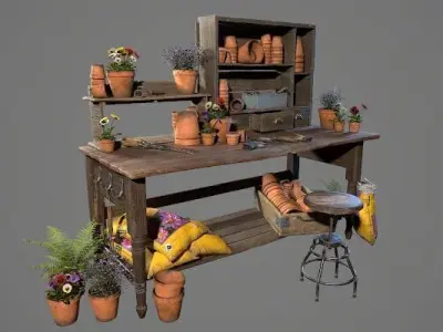 a-gardener-s-workbench Low-poly 3D model