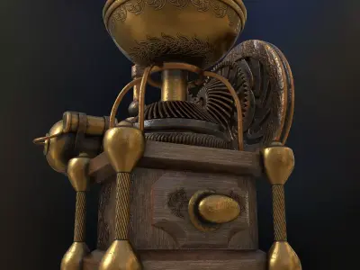 Coffee Grinder Steampunk Low-poly 3D model