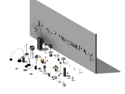 100  Modern Revit Lighting Pack Low-poly 3D model