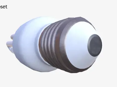 Realistic Fluorescent Lightbulb Low-poly 3D model