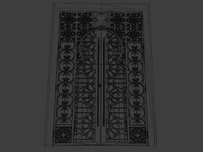 3D door stained glass window 3D model
