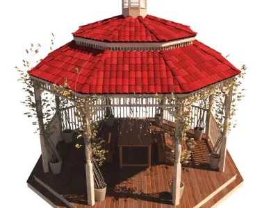 Gazebo with Ivy 3D model