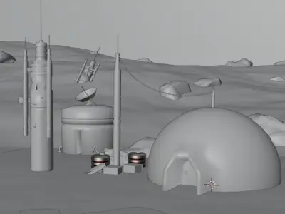  Tatooine inspired Martian colony 3D model