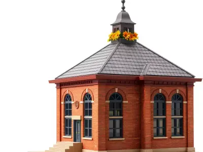 Brick Chapel model pack Low-poly 3D model