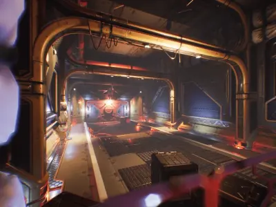 Spaceship Interior Environment Set Low-poly 3D model