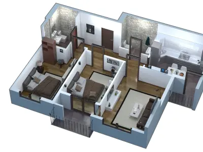 Apartments 3d plan 3D model