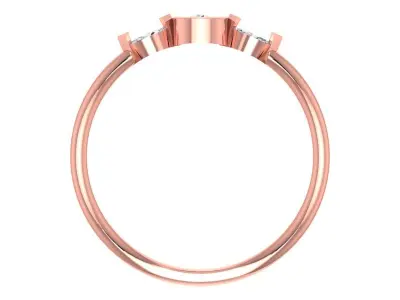 Solitaire Women Light Weight Band Ring 3D print model 14