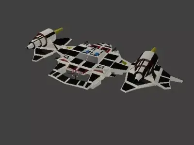 Model 1 spaceship Low-poly 3D model