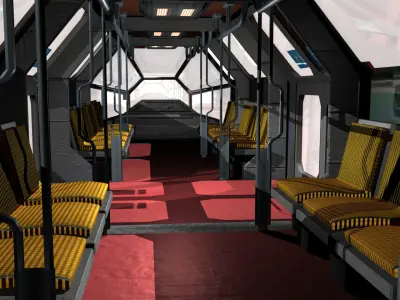 SciFi Tram Shuttle  Low-poly 3D model