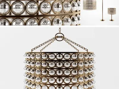 LIGHT SET chandelier with crystals 3D model