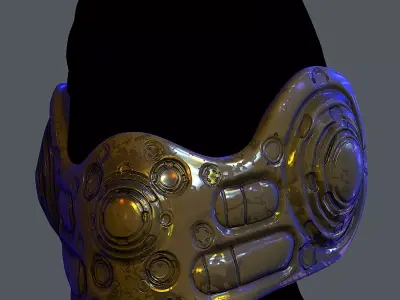 Gas mask helmet 3d model scifi Low-poly  Low-poly 3D model 475