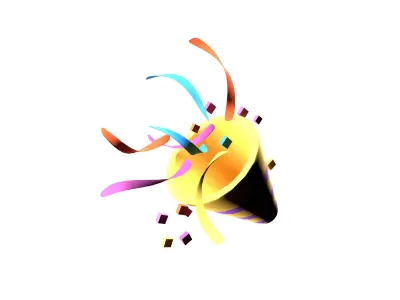 Party Popper v2 001 Low-poly 3D model