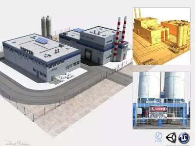 Paper Factory Low Poly PBR Low-poly 3D model