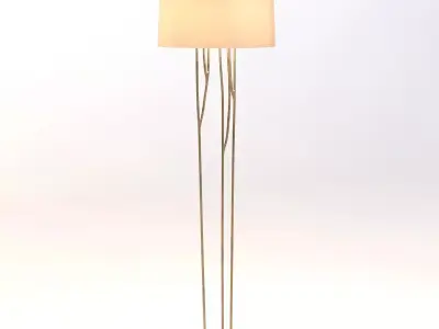Forest Floor Lamp With Gilded Iron 3D model