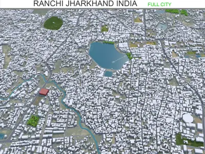 Ranchi Jharkhand India 25km Low-poly 3D model