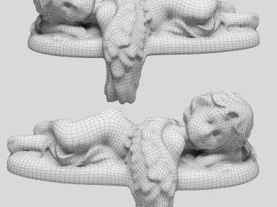 Sleeping angel Low-poly 3D model