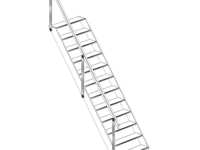 Wooden Stairs 6 3D model