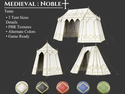 Medieval Collection Noble Tents 3D Model Pack