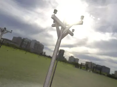 Wooden Electricity Pole without Ladder - Object 018 Low-poly 3D model