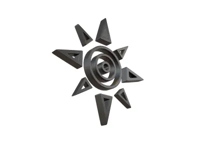 Sun Symbol v1 001 Low-poly 3D model